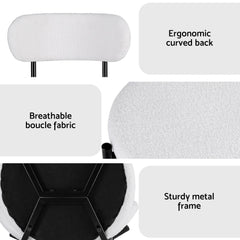 Artiss Dining Chairs Set of 6 Sherpa Boucle White