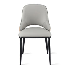 Artiss 1x Dining Chair Hollow PU Leather Kitchen Lounge Cafe Accent Chairs Grey