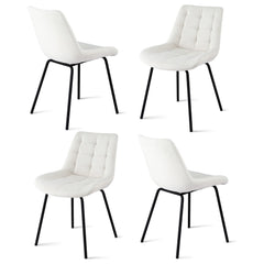 Artiss 4x Dining Chairs Velvet Tufted Kitchen Lounge Cafe Accent Chair Beige
