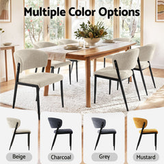 Artiss Dining Chairs Set of 2 Linen Fabric Soft Upholstered Chairs Beige