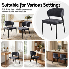 Artiss Dining Chairs Set of 2 Linen Fabric Soft Upholstered Chairs Charcoal