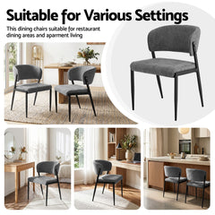 Artiss Dining Chairs Set of 2 Linen Fabric Soft Upholstered Chairs Grey