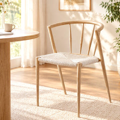 Artiss Dining Chairs x1, Leisure Accent Chair for Living Room & Balcony Woven Seat Spindle Back