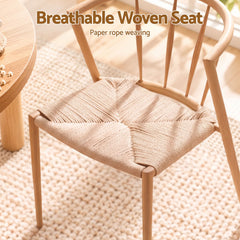 Artiss Dining Chairs x1, Leisure Accent Chair for Living Room & Balcony Woven Seat Spindle Back