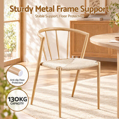 Artiss Dining Chairs x1, Leisure Accent Chair for Living Room & Balcony Woven Seat Spindle Back