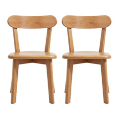 Artiss 2x Dining Chairs Wooden Kitchen Accent Chair Cafe Lounge Rubber Wood