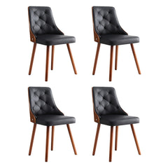 1 Set of 4 Artiss Dining Chairs Black PU
