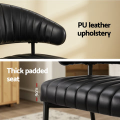 Artiss Dining Chairs Set of 4 Leather Hollow Armchair Black