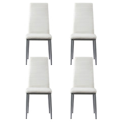 Artiss Dining Chairs Set of 4 Leather Channel Tufted White