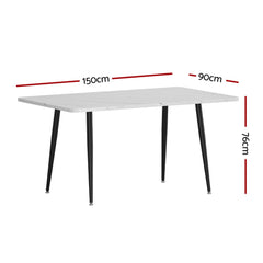 1.5M Artiss Dining Table Marble Effect
