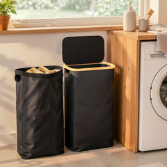 Artiss Laundry Basket with Removable Bag Foldable Black