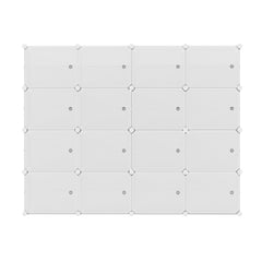 Artiss Shoe Rack DIY 16 Storage Cube Stackable White