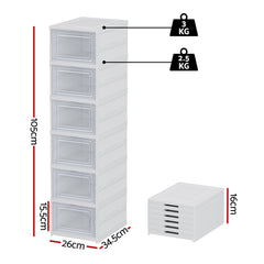 Artiss Foldable Shoe Rack Organizer 6 Tier Storage Shelf Hallway