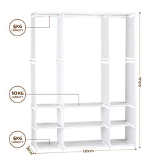 Artiss Large Portable Clothes Closet Wardrobe with Open Shelf White