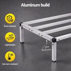 Giantz 91x51cm Aluminum Dunnage Rack Heavy Duty Kitchen Storage Platform