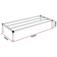 Giantz 122x51cm Aluminum Dunnage Rack Heavy Duty Kitchen Storage Platform