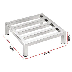 Giantz 35x35cm Dunnage Rack 2-Pack Stainless Steel Kitchen Floor Stand