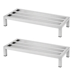 Giantz 60x35cm Dunnage Rack 2-Pack Stainless Steel Kitchen Floor Stand
