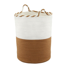 Artiss Woven Laundry Basket with handles Foldable White & Brown