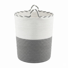 Artiss Woven Laundry Basket with handles Foldable White & Grey