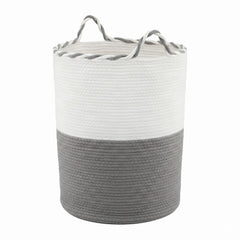 Artiss Woven Laundry Basket with handles Foldable White & Grey