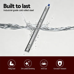 Giantz 2x Drawer Slides Heavy Duty Full Extension Locking 1150-2300mm Length