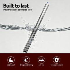 Giantz 2x Drawer Slides Full Extension Locking 227kg 914-1829mm Length