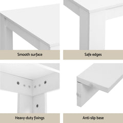 1 Artiss Dining Table and 4 Chairs Set Rectangle White