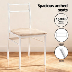 Artiss Dining Table and Chairs Set 5pcs Foldable Kitchen Furniture Natural White