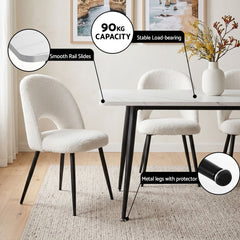 Artiss Dining Table and Chairs Set 5pcs Kitchen Furniture Marble White