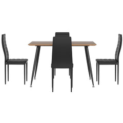 1 Artiss Dining Table and 4 Chairs Set Rectangle Metal