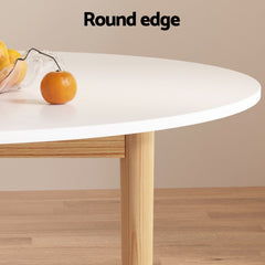 1 Artiss Dining Table and 4 Chairs Set Wishbone Wood