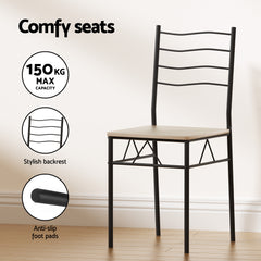 Artiss Dining Table and Chairs Set of 5 Compact Kitchen Furniture Modern Oak