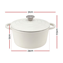 5-Star Chef 3.8L Enameled Cast Iron Dutch Oven Pot with Lid for Sourdough Bread Baking
