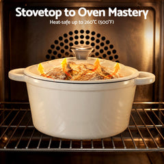 5-Star Chef 3.8L Enameled Cast Iron Dutch Oven Pot with Lid for Sourdough Bread Baking