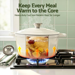 5-Star Chef 3.8L Enameled Cast Iron Dutch Oven Pot with Lid for Sourdough Bread Baking