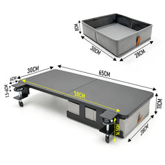 65x30cm Desk Extender Tray with Storage Drawer Clamp On Desk Extension Shelf Keyboard Mouse Support Tray for Home Office Workstation 25kg Load Capacity