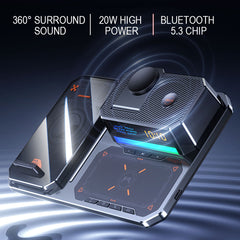 6IN1 Wireless Charger Station With Bluetooth Speaker and Digital Clock Light Fast Charging Station for Apple Devices Watch iPhone AirPods Samsung Vivo