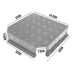 Aluminum Caravan Diesel Heater Bracket Silver 2mm Thickness Fuel Tank Cover Double Left/Right Base 10L/15L for Caravan Trailer Toolbox Silver
