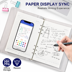 Smart Digital Notebook AI Powered Digital Sketchbook Set with Sync Pen and A5 Erasable Paper Refill for Drawing Writing Notetaking Bluetooth Real Time Sync