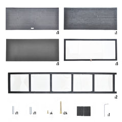 5-Tier Display Cabinet Freestanding Storage Organizer Bookshelf with Clear Flip-Up Acrylic Doors for Books CDs Figurines Bedroom Home Office 78x32x172cm