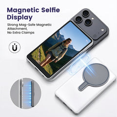 5 Inch Magnetic Selfie Monitor for iPhone Touch Screen Rear Camera Viewfinder Wireless Screen Mirroring Vlogging Live Streaming Remote Control