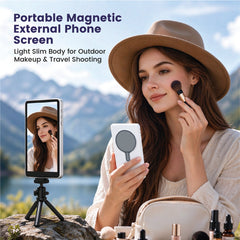 5 Inch Magnetic Selfie Monitor for iPhone Touch Screen Rear Camera Viewfinder Wireless Screen Mirroring Vlogging Live Streaming Remote Control