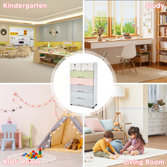 6-Layer Drawer Storage Cart Plastic Anti-fall Dresser Organizer with Casters and Child Lock for Clothes Toys Playroom Bedroom Mobile Cabinet 56x28.5x97.5cm