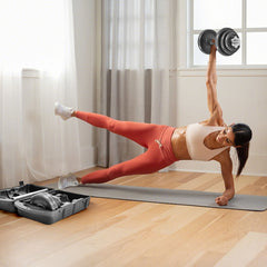 2-In-1 20kg Adjustable Dumbbell Set Cast Iron Weight with Connecting Rod Anti-Slip Grip and Secure Lock Collars for Home Gym Fitness Strength Training Pair