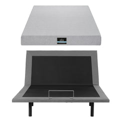 Artiss Double Bed Frame and Giselle Bedding Double Memory Foam Mattress Set, Electric Bed Base with Zero Gravity & 7 Zone Cooling Comfort for Back Pain Relief, Black & Grey,15cm Thickness