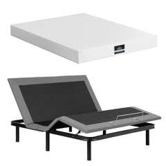 Artiss King size bed frame & Giselle Bedding King Mattress Combo, adjustable bed Base for Snoring Relief, Independent Head Foot Incline, Wireless Remote, Black,20cm Thickness