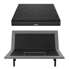 Artiss King size bed frame with Giselle Bedding King Mattress, adjustable bed Base Combo for Snoring Relief, Independent Head Foot Incline, Wireless Remote, Black,18cm Thickness