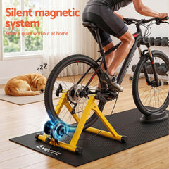 Everfit Bike Trainer Stand Indoor Riding Bicycle 6 Level Cycling Home Gym Yellow