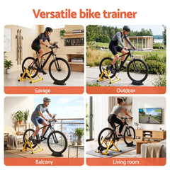 Everfit Bike Trainer Stand Indoor Riding Bicycle 6 Level Cycling Home Gym Yellow